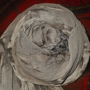 womans, elegent, sheer, silky, evory shawl, scarf